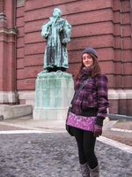 Natalia przy pomniku Martina Luthra