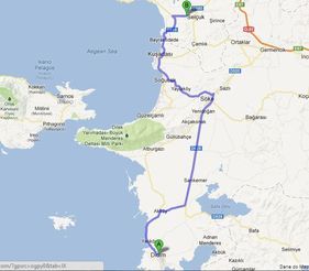 Mapka dojazdu do Efezu